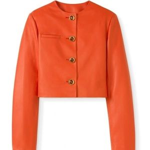 St. John Knits Paprika Leather Jacket